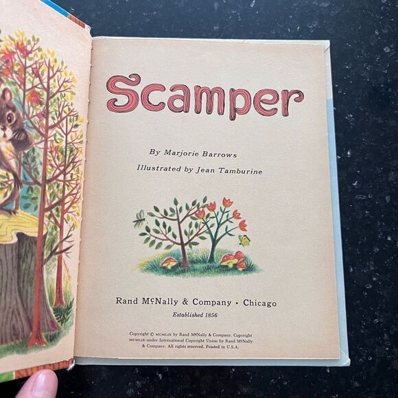 Vintage Scamper the Squirrel Children’s picture book mini 1959 Rand McNally - Picture 2 of 9